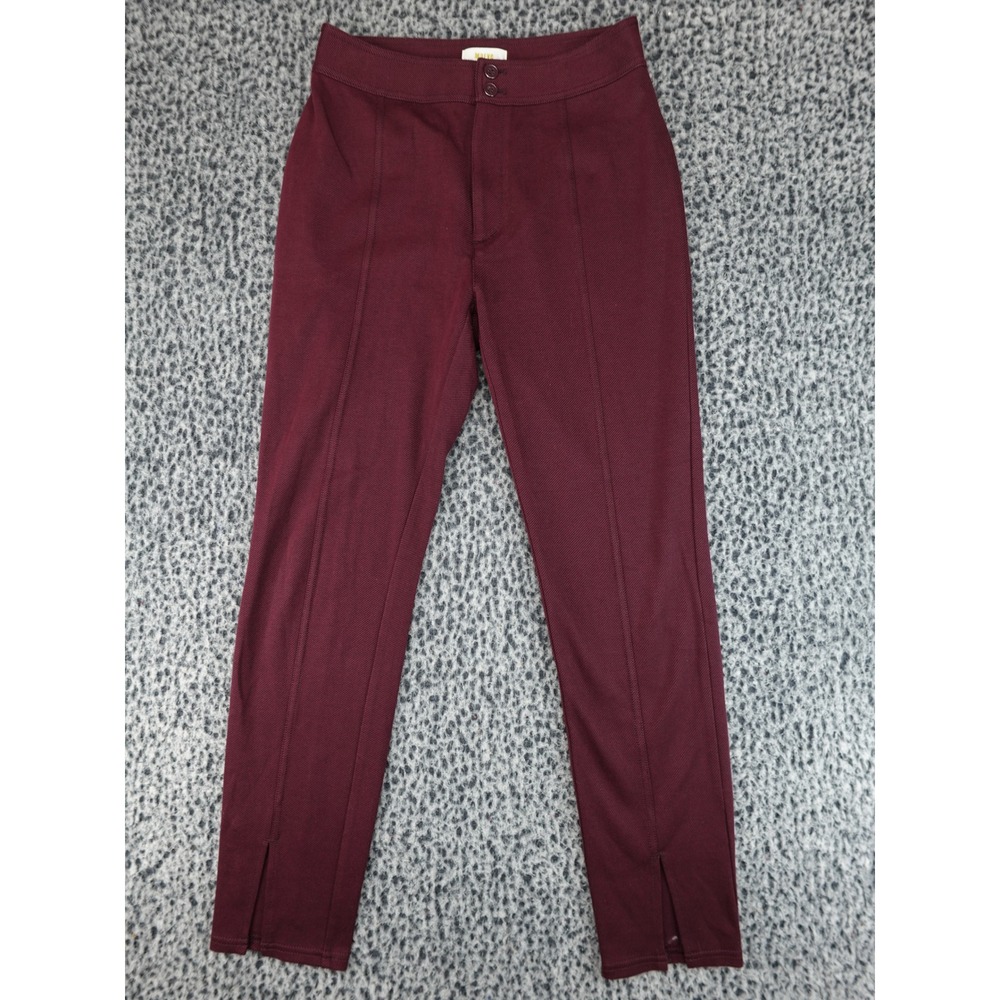 Maeve Anthropologie Slim Trousers Womens‎ 4 Burgundy Split Hem High Rise Seam